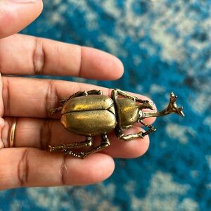 Brass Retro Rhino Beetle
